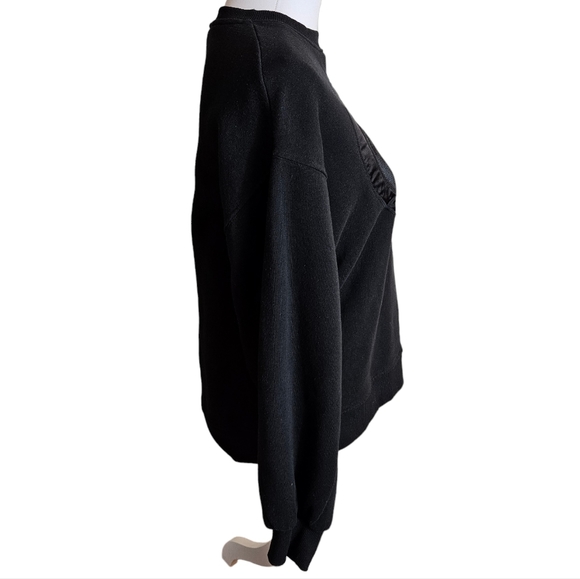 Zara Teen Black Velvet Heart Sweatshirt Size 13-14 Fleece Crewneck Sweater - Picture 3 of 11
